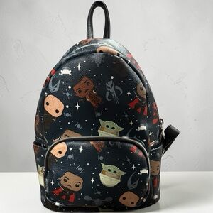 Black Star Wars Character Print Mini Backpack by